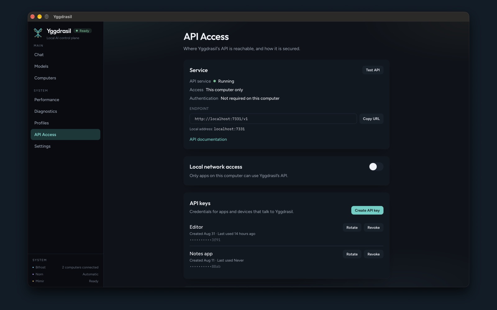 A local API when you want one